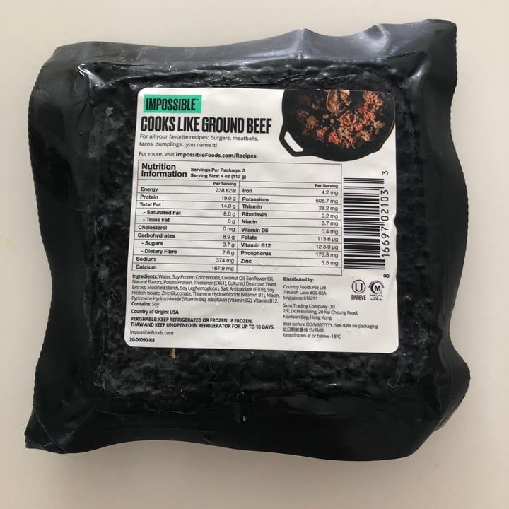 photo of Impossible Foods Impossible Meat shared by @cattitude on  02 Jul 2021 - review