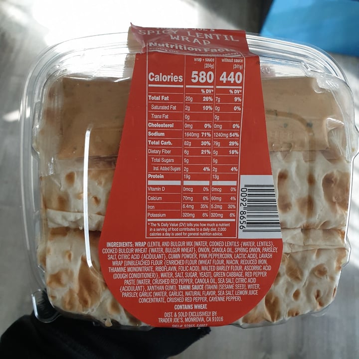 photo of Trader Joe's Spicy Lentil Wrap shared by @autumnleaves on  22 Jan 2021 - review