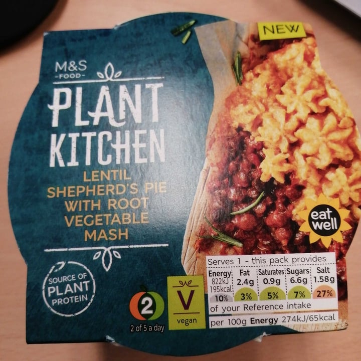 photo of Plant Kitchen (M&S) Plant Kitchen Lentil Shepherd's Pie shared by @bunjamin72 on  07 Jul 2020 - review