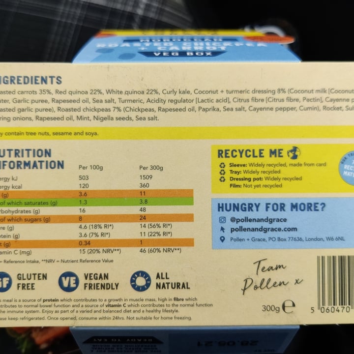 photo of Pollen + Grace Roasted Chickpea And Carrot Veg Box shared by @jontybuk on  24 May 2021 - review