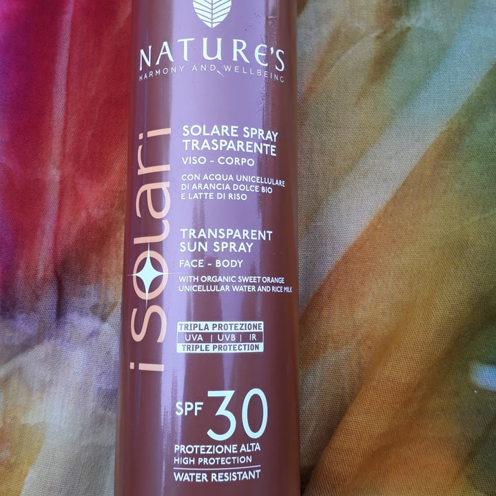 photo of Nature's Solare spray trasparente protezione 30 shared by @danielacompa on  22 Jul 2021 - review