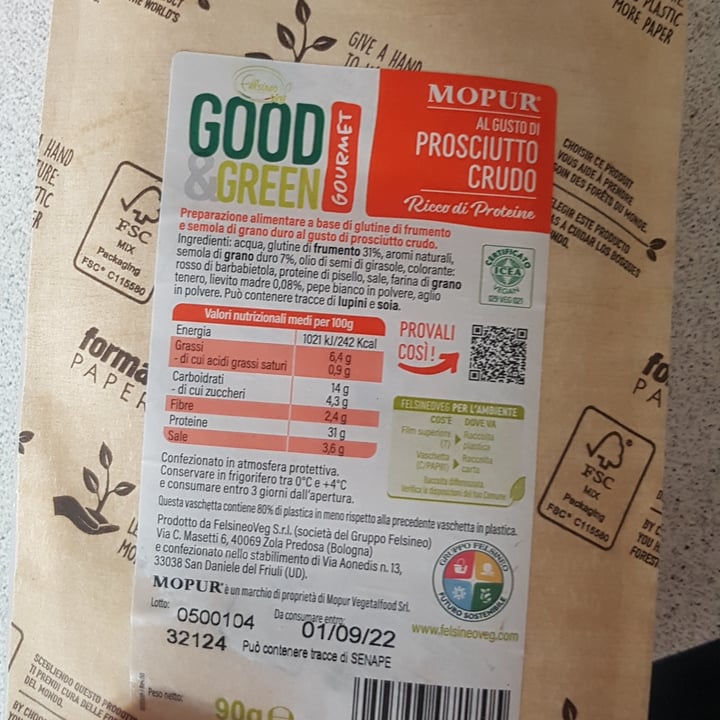 review photo of Mopur vegetalfood Al gusto di prosciutto crudo shared by @sabrinarr on 01 Jun 2022 - review