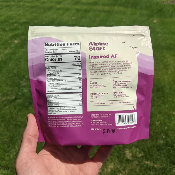 review photo of Alpine Start Coffee with Benefits: Immunity+Focus shared by @mikewestcott on 04 Jun 2021 - review