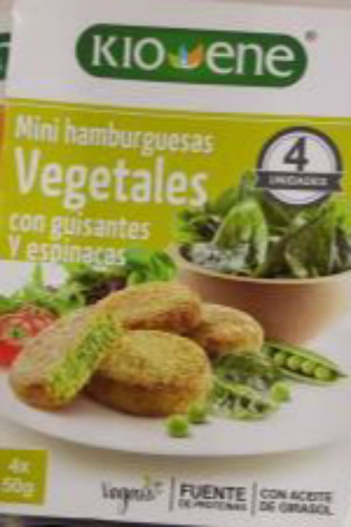 photo of Kioene Mini hamburguesas vegetales con guisantes y espinacas shared by @smoochies on  04 Apr 2020 - review