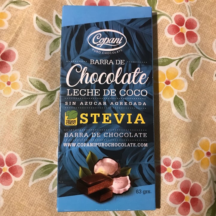 photo of Copani Barra de chocolate con leche de coco endulzado con stevia shared by @hipernova on  14 Dec 2021 - review