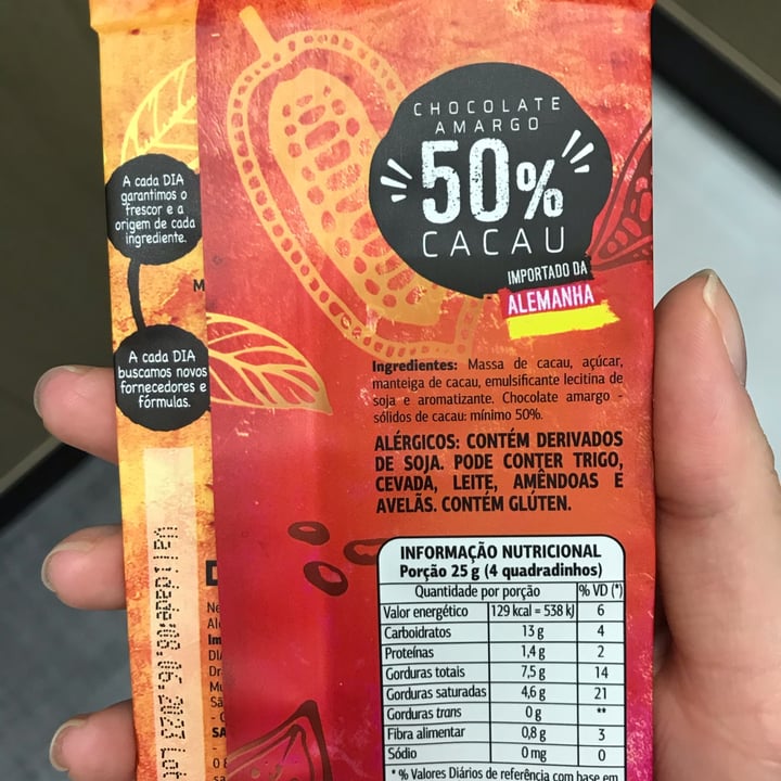 photo of Dia% Chocolate Amargo 50% Cacao shared by @tauanemelo on  25 Mar 2022 - review