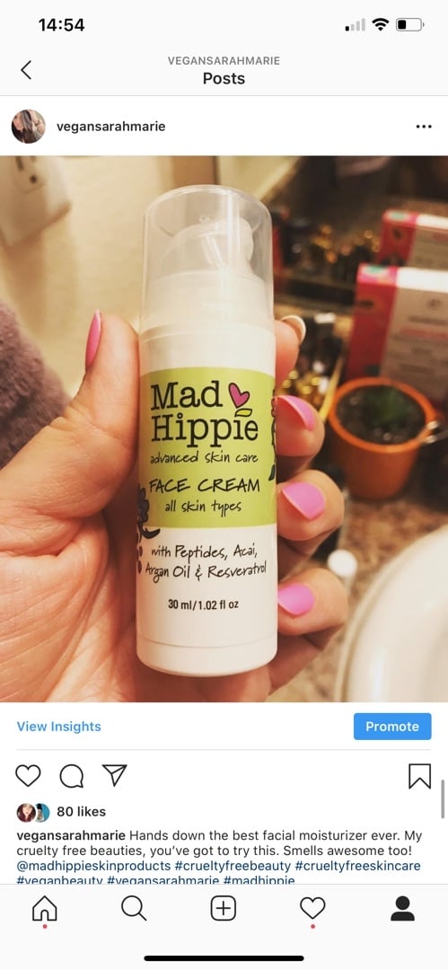 photo of Mad Hippie Face Cream shared by @vegansarahmarie on  17 Feb 2020 - review