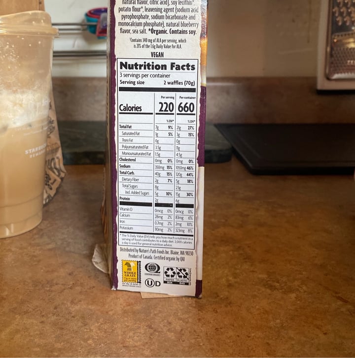photo of Nature's Path Foods Buckwheat Wildberry Waffles shared by @mattyb on  19 Jul 2020 - review
