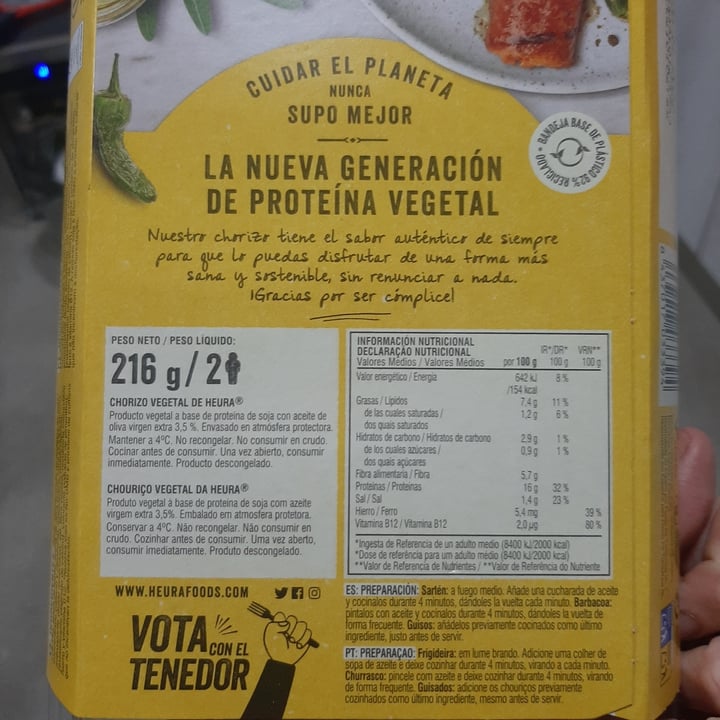 photo of Heura Chorizo Original shared by @miriamnortes on  10 Nov 2022 - review