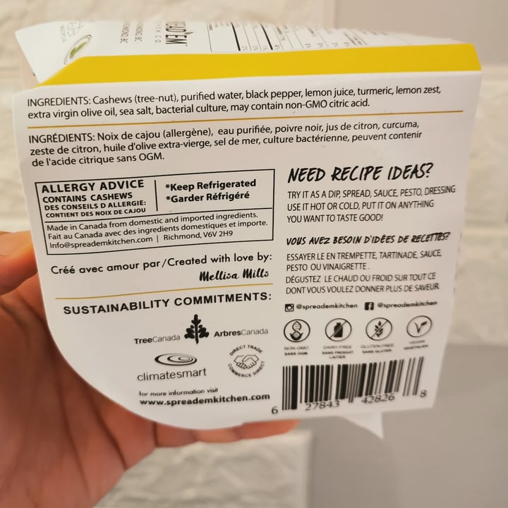 review photo of Spread'Em Kitchen Turmeric and Black Pepper Soft Cheeze shared by @michela16 on 28 Feb 2021 - review