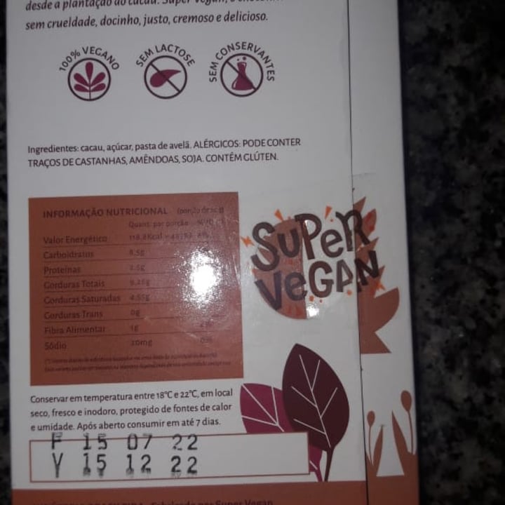 review photo of Super Vegan Chocolate Ao Leite Com Avelãs shared by @tanmenta on 15 Aug 2022 - review