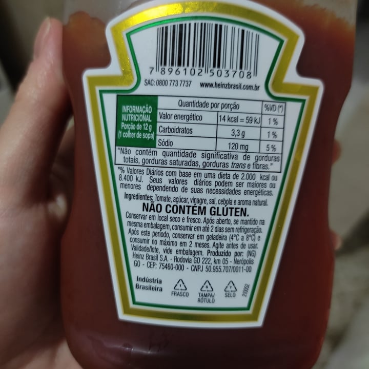 photo of Heinz Tomato Ketchup shared by @llaurinharesende on  31 Jan 2022 - review