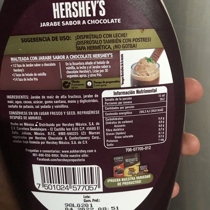 photo of Hershey's Jarabe Sabor Chocolate shared by @anaavaal on  15 Oct 2021 - review