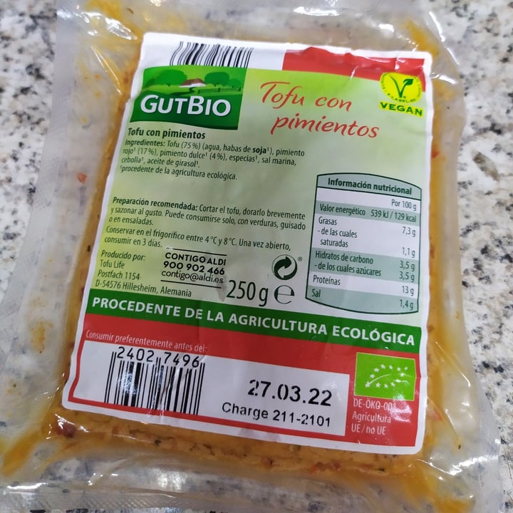 photo of GutBio Tofu Con Pimientos shared by @release on  02 Oct 2021 - review