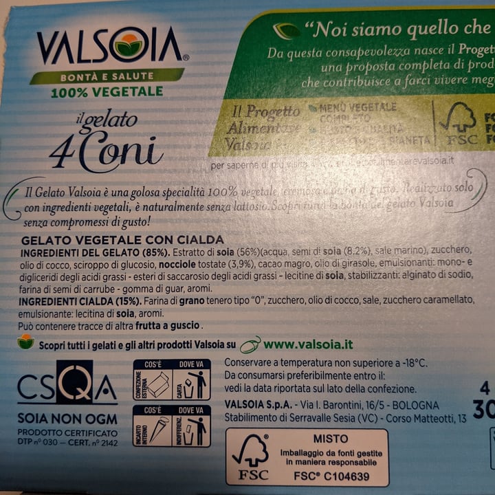 review photo of Valsoia Il Gelato 4 coni shared by @cescolama on 05 Apr 2021 - review
