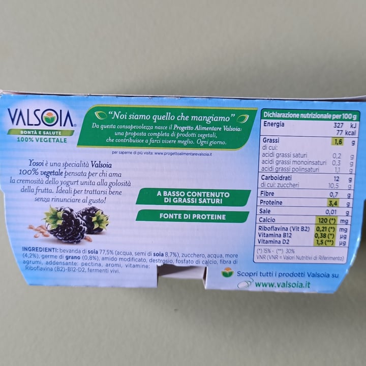 photo of Valsoia Yogurt Mora e Germe di Grano shared by @silvanamincuzzi on  28 Aug 2021 - review