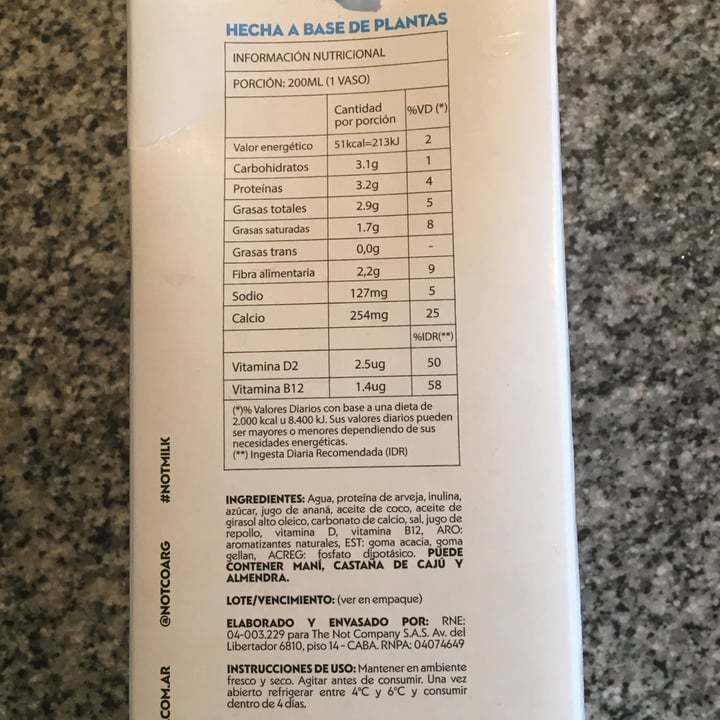 photo of NotCo Not Milk 2% Reduced Fat shared by @carlabaigorria on  18 Apr 2022 - review