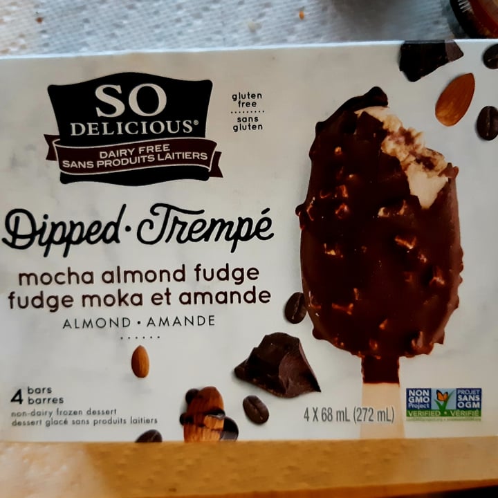 photo of So Delicious Dairy Free Dipped Mocha Almond Fudge Bar Almondmilk Frozen Dessert shared by @hbchic on  07 Apr 2021 - review