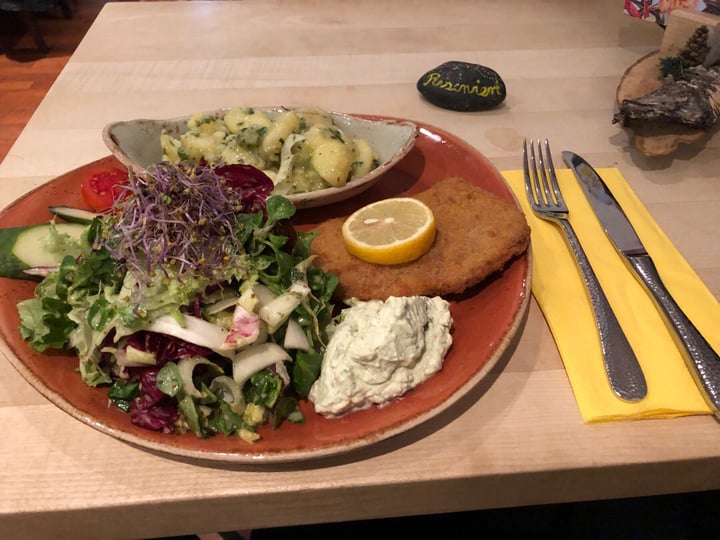 photo of Max Pett Vegan Schnitzel Plate shared by @shamilealdo on  28 Nov 2019 - review