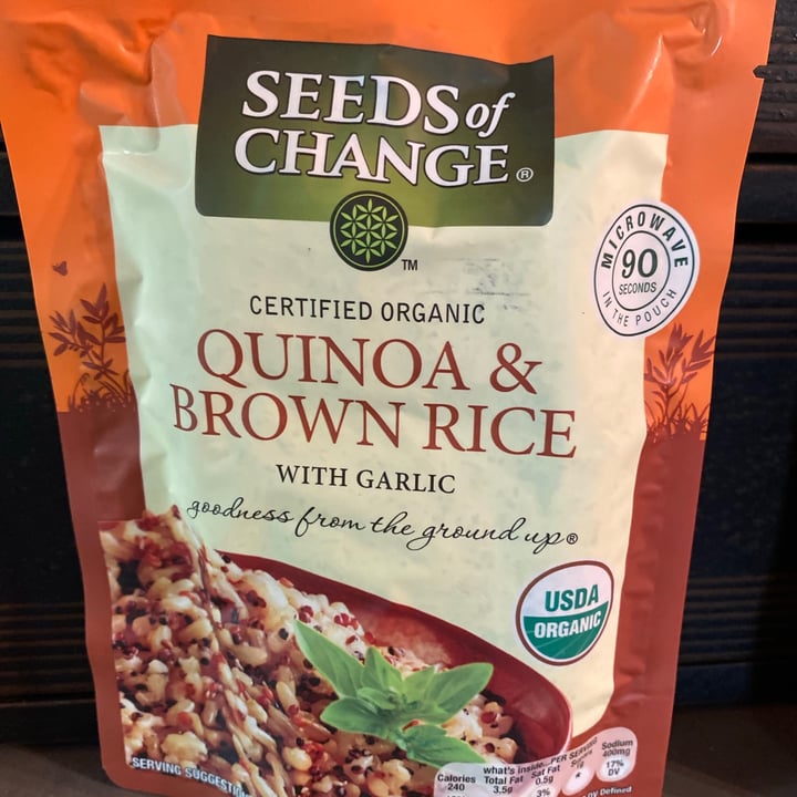 photo of Seeds of Change Organic Quinoa And Brown Rice With Garlic shared by @veganheidi on  22 Jun 2021 - review