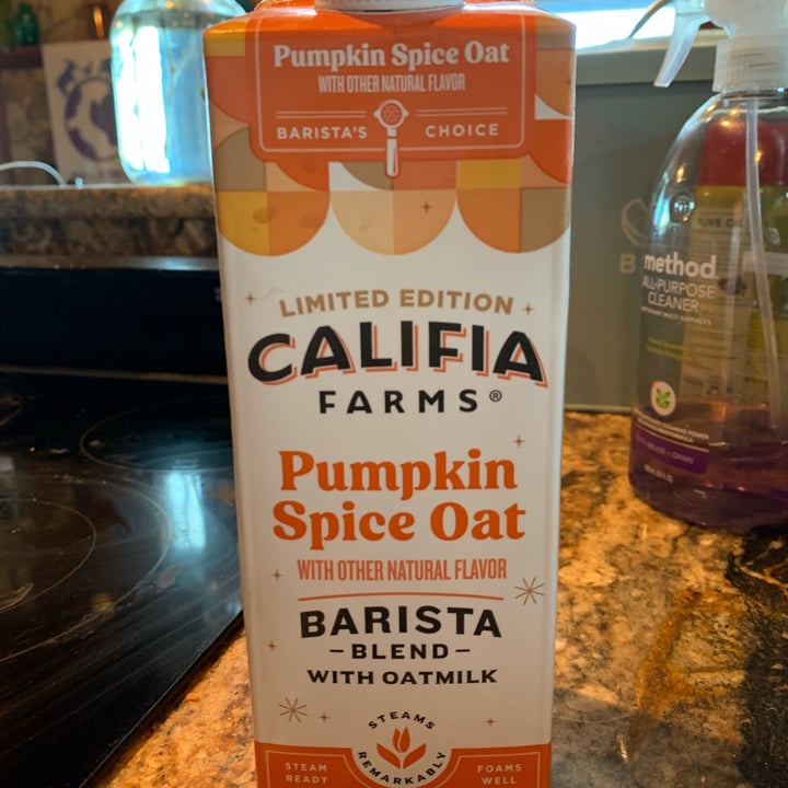 photo of Califia Farms Pumpkin Spice Oat Barista Blend with Oatmilk shared by @pizzlerot on  29 Sep 2022 - review