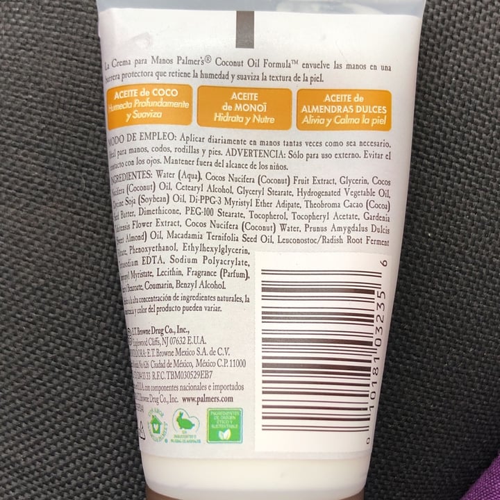 photo of Palmer's Coconut hand cream shared by @ojosdecempasuchil on  24 Apr 2022 - review