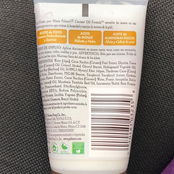 review photo of Palmer's Coconut hand cream shared by @ojosdecempasuchil on 24 Apr 2022 - review