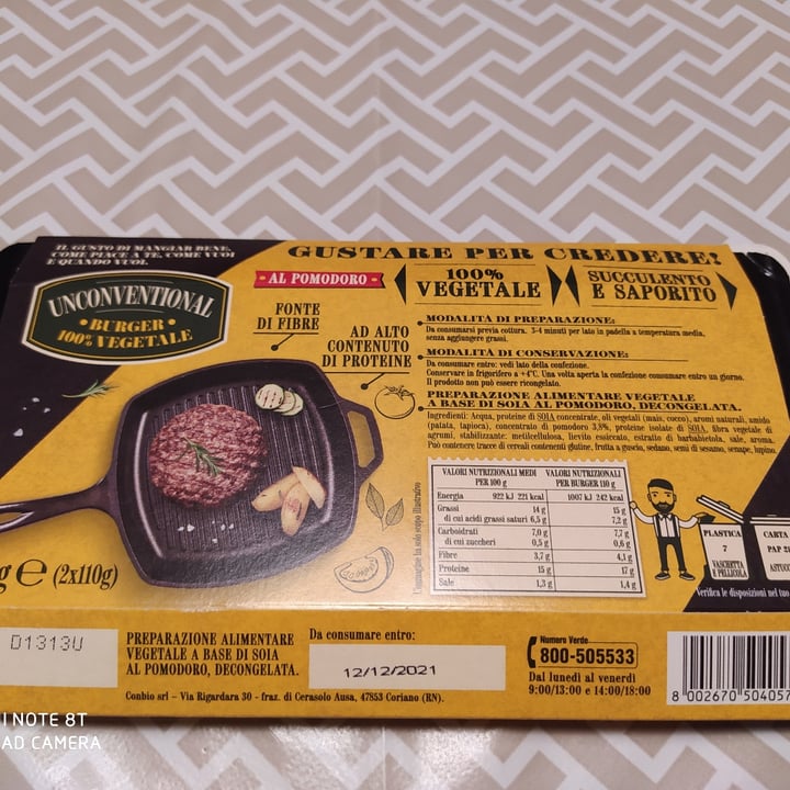 review photo of Unconventional Burger Vegetale Classico - Classic Burger shared by @ptrb96 on 02 Dec 2021 - review