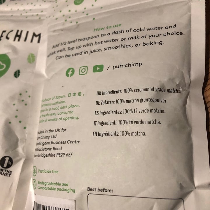 review photo of Purechimp Matcha green tea 100g shared by @evntrz on 09 Nov 2020 - review