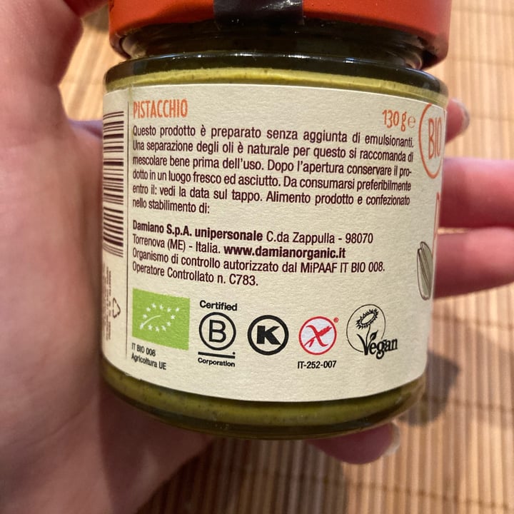 photo of Damiano Think Organic Crema di pistacchio bio shared by @chp on  31 May 2022 - review