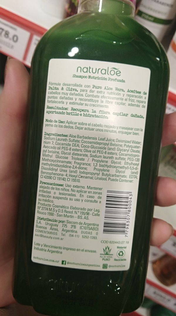 photo of Naturaloe Organics Shampoo 60% Áloe Vera shared by @sofidamelio on  03 Mar 2020 - review