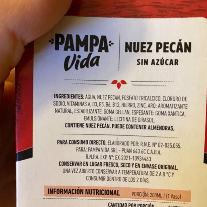 photo of Pampa Vida Leche de Nuez Pecan Sin Azúcar Agregada shared by @inespressable on  24 Oct 2021 - review