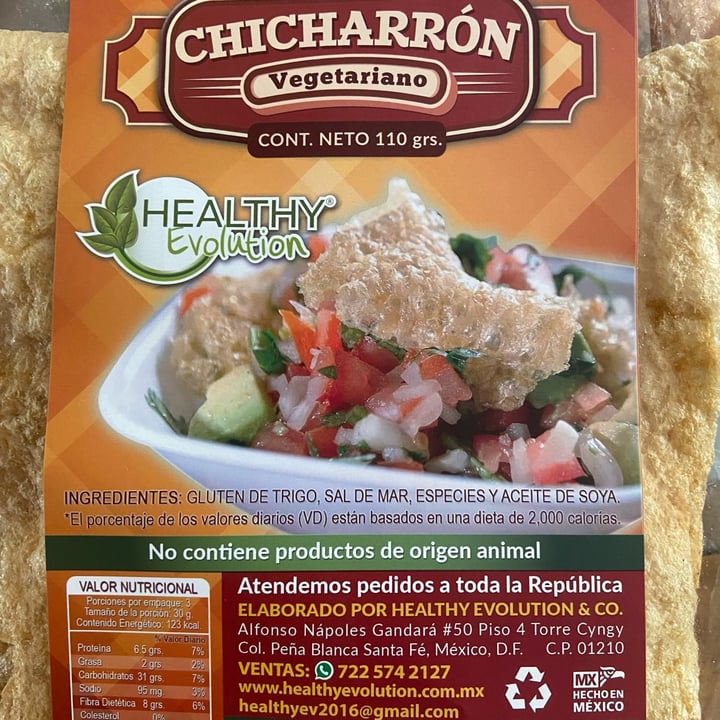 photo of Healthy Evolution Chicharrón vegetariano shared by @maumamu on  18 Sep 2022 - review