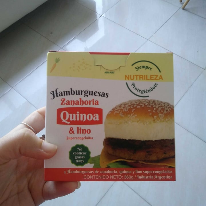 photo of Nutrileza Hamburguesa de zanahoria, Quinoa Y lino shared by @juaxx on  15 Aug 2020 - review