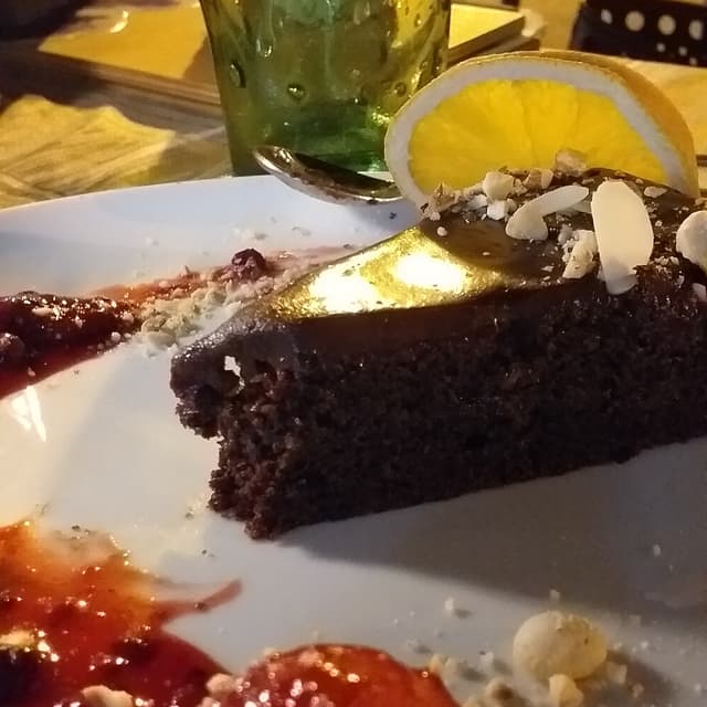 Photo of the dish “Torta al cacao con latte di mandorle”