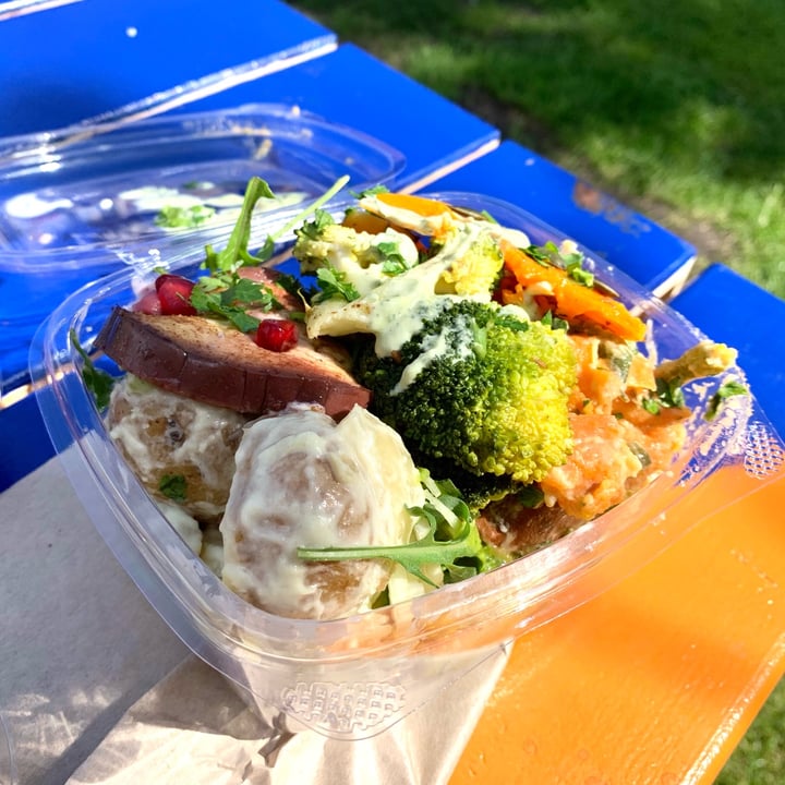 photo of Goji Cafe Vegetarian Cafe & Deli Mixed Salad Picnic Box With Flatbread shared by @vegpledge on  24 Apr 2022 - review