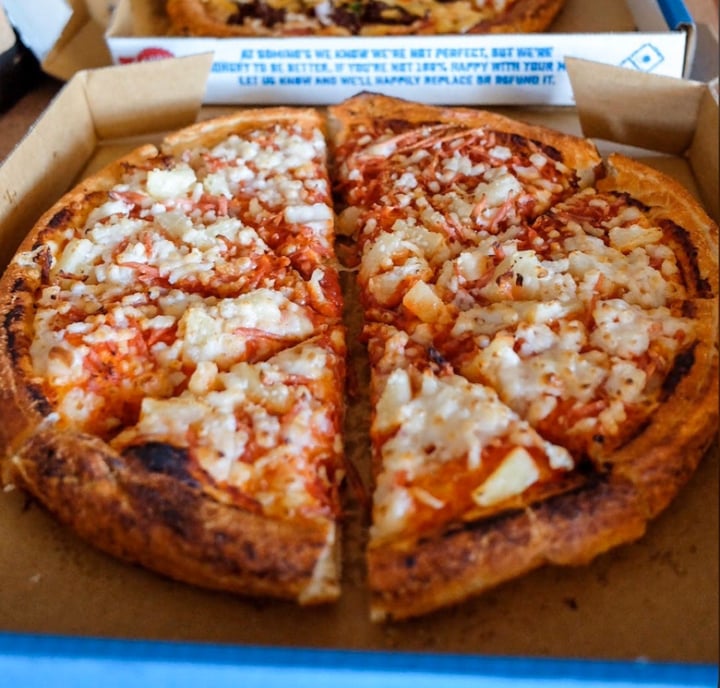 review photo of Domino's Pizza Leederville Vegetarian Plant Based Hawaiian With Vegan Cheese shared by @madfou on 01 Apr 2020 - review