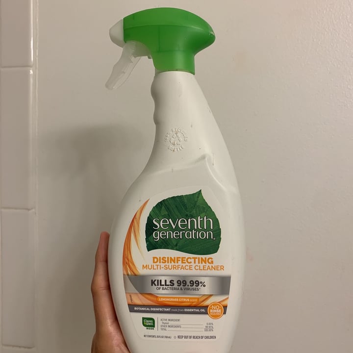 photo of Seventh Generation Disinfecting Muti-Surface Cleaner Lemongrass Citrus shared by @ines2003 on  29 Apr 2020 - review