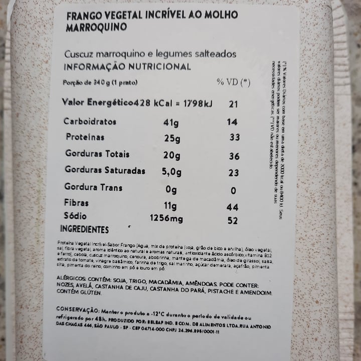 photo of Beleaf Frango Vegetal Incrível ao Molho Marroquino shared by @vpereira on  01 Oct 2022 - review