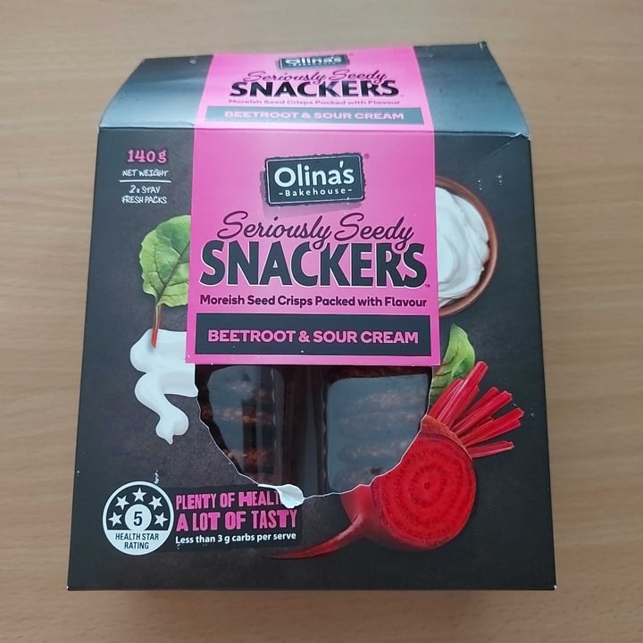 review photo of Olina’s bakehouse Beetroot And sour Cream Seedy Snackers shared by @lianz on 19 Sep 2021 - review