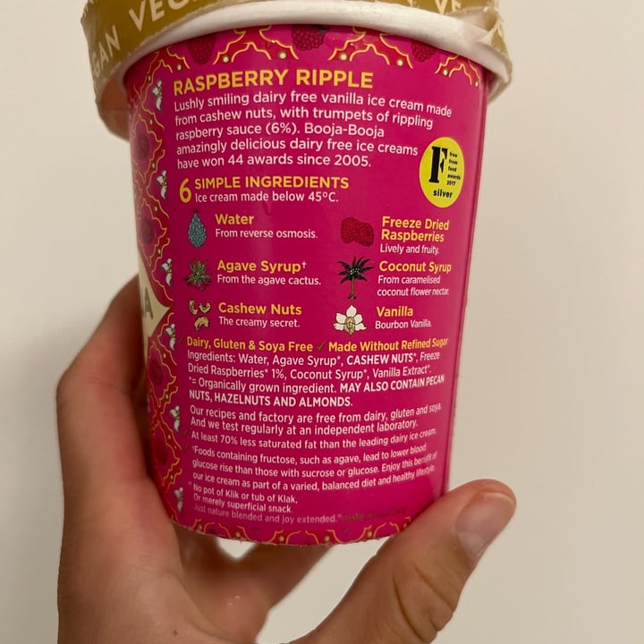 photo of Booja-Booja Raspberry Ripple Ice Cream shared by @fruitytam on  07 Sep 2022 - review