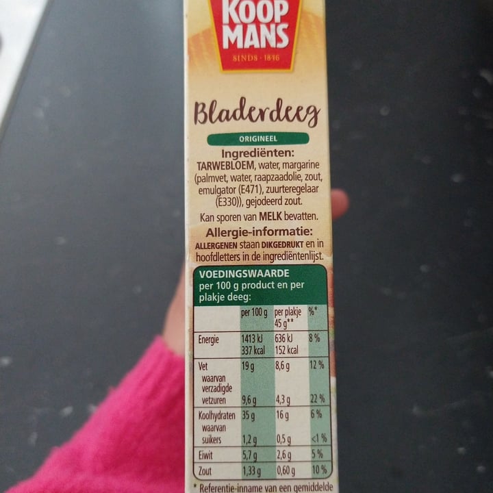 photo of Koopmans Bladerdeeg origineel shared by @natbressan on  16 Apr 2022 - review