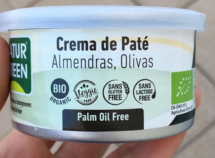 photo of NATUR GREEN Paté de almendras y olivas. shared by @cecilmirh on  16 Aug 2019 - review