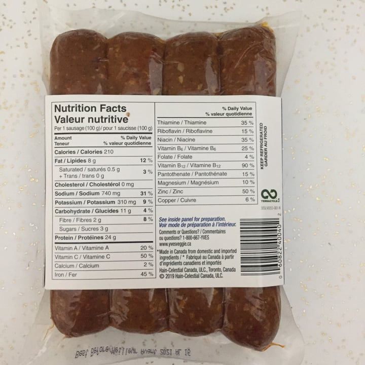 photo of Yves Veggie Cuisine Mediterranean Harissa Sausages shared by @wernerartinger on  11 Feb 2021 - review