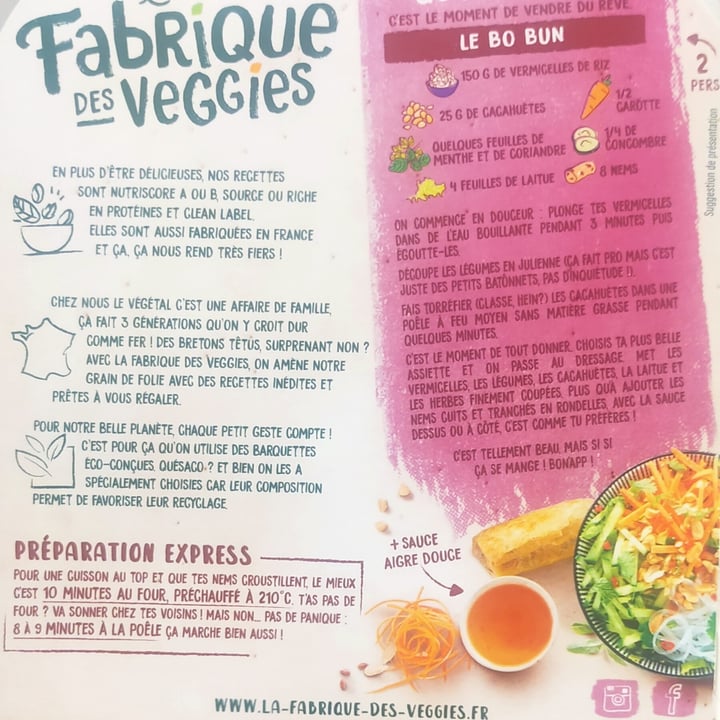 photo of La fabrique des veggies Nems shared by @noevegan on  09 Sep 2022 - review