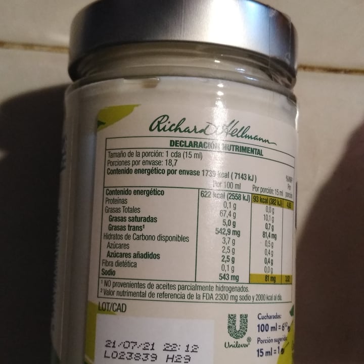 review photo of Hellmann’s Hellman’s Vegan Mayonnaise shared by @karlos2021 on 27 Sep 2021 - review