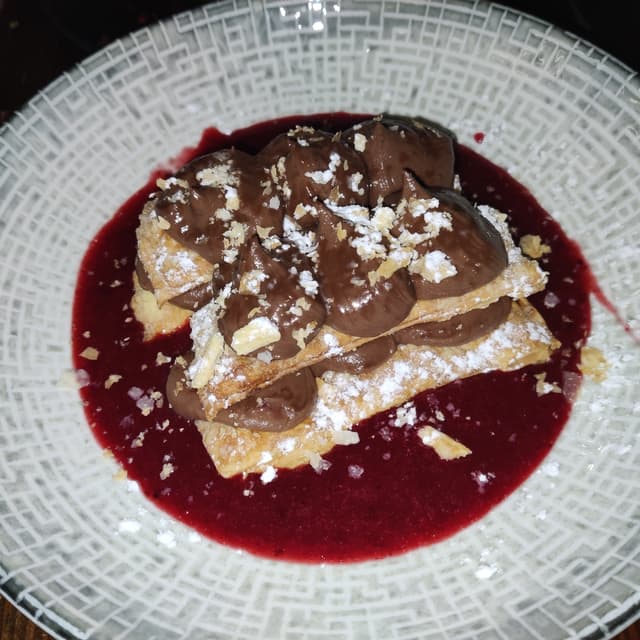 Photo of the dish “Chocolate and Strawberry Millefoglie”
