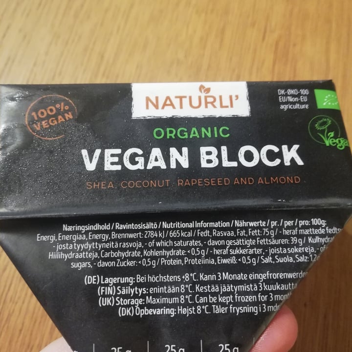 photo of Naturli' Naturli Organic Vegan Block shared by @elisabethlaemmer on  16 Sep 2020 - review