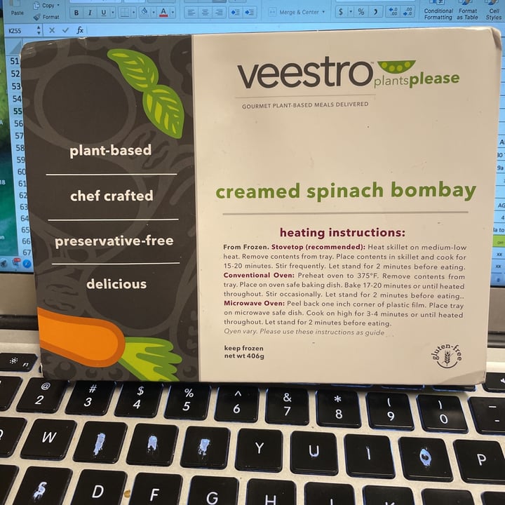 photo of Veestro Creamed spinach Bombay shared by @ceciasas69 on  26 Jul 2021 - review