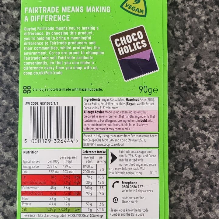 review photo of Gro Gianduja Chocolate Bar shared by @fujiwarajosh on 15 Oct 2022 - review